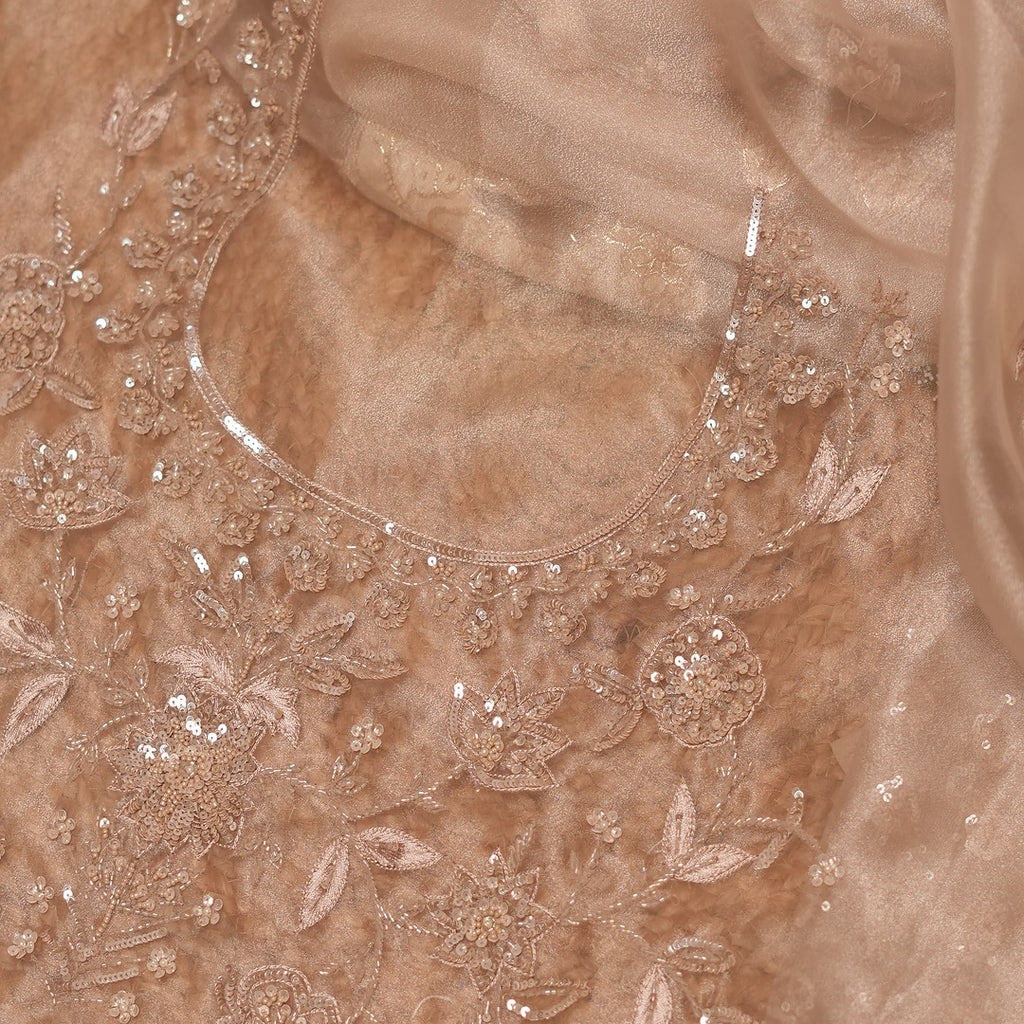 Organza Tissue Silk with Turkish Organza Applique