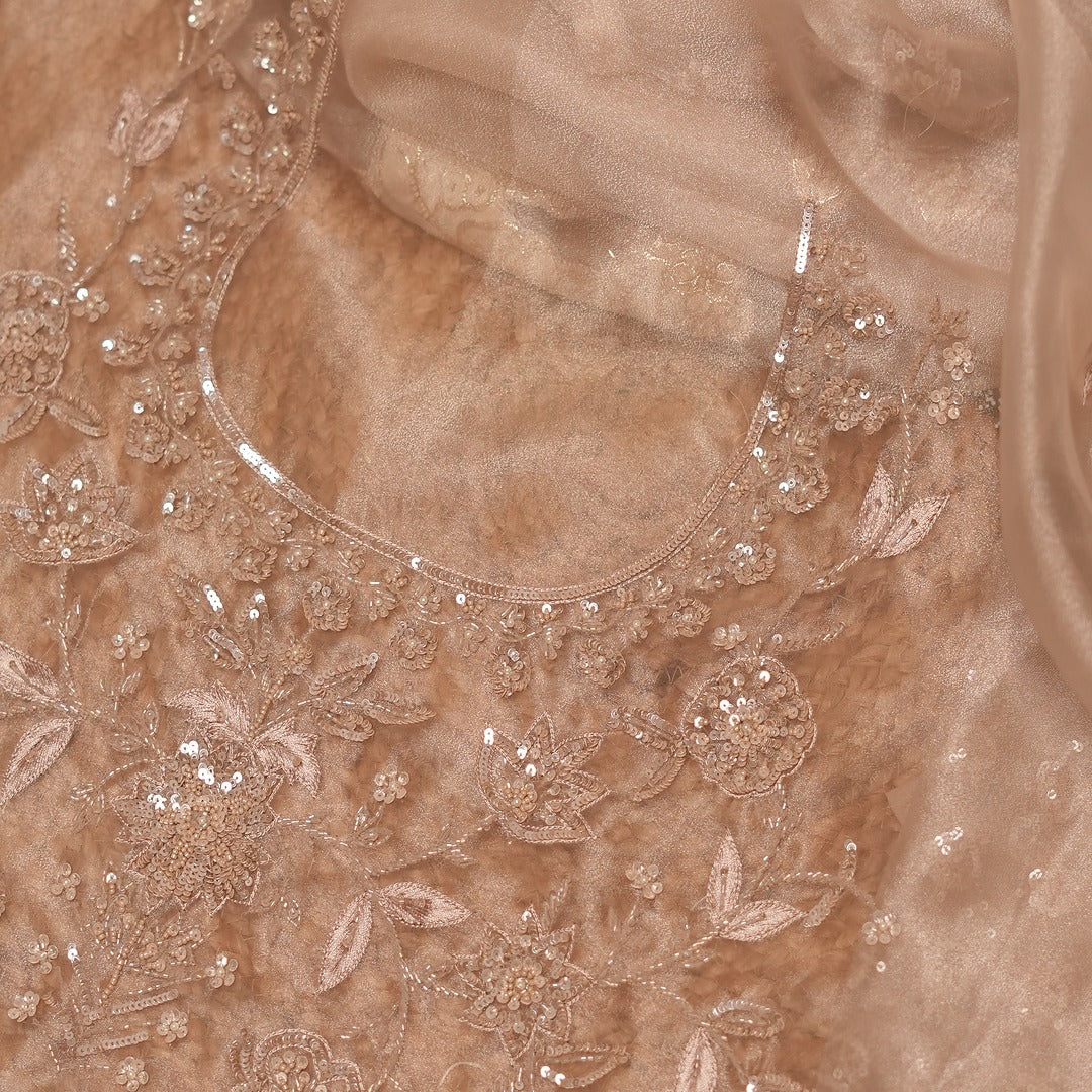 Organza Tissue Silk with Turkish Organza Applique