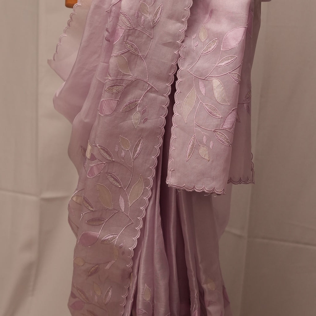 Premium Pure Organza Saree with full body Applique work