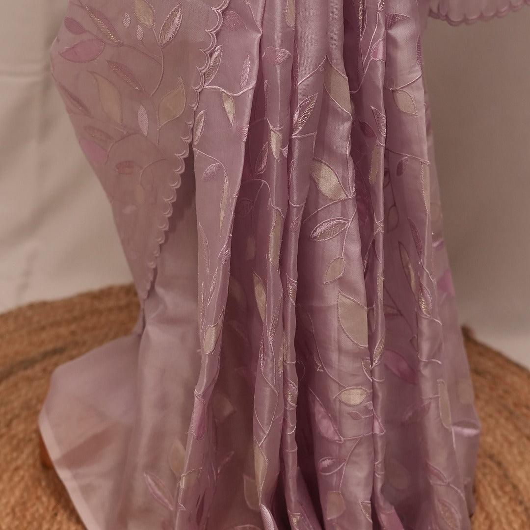 Premium Pure Organza Saree with full body Applique work