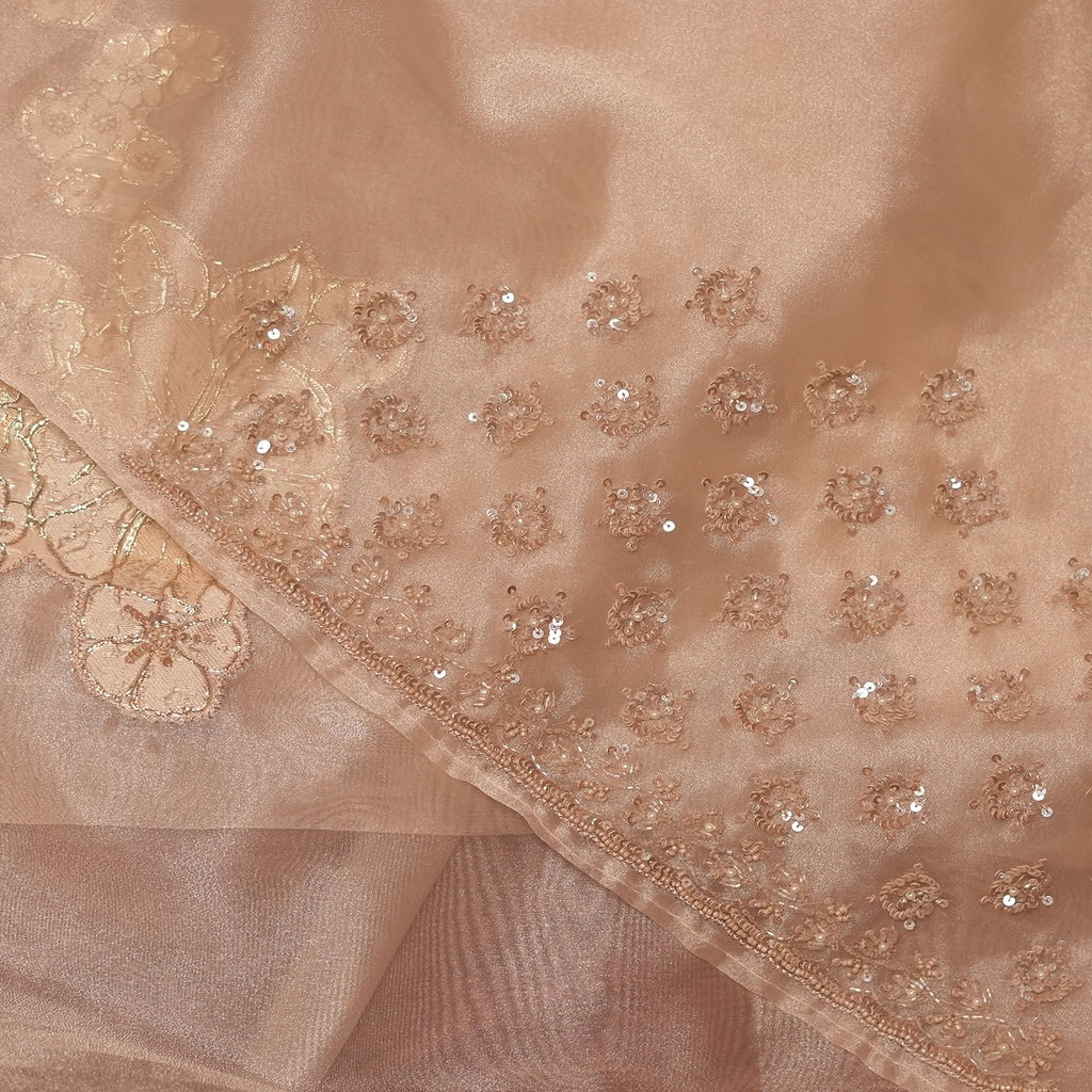 Organza Tissue Silk with Turkish Organza Applique