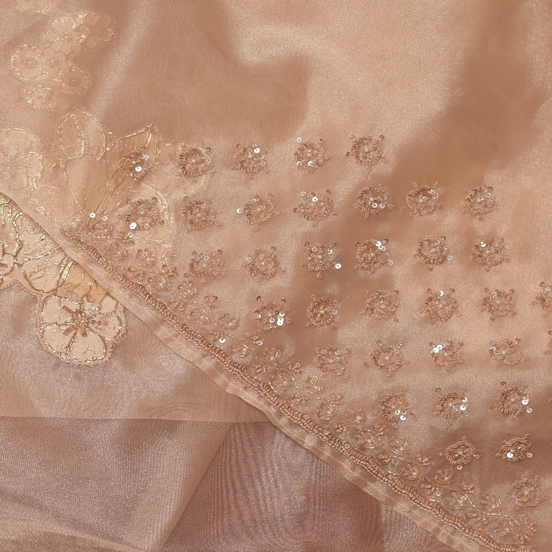 Organza Tissue Silk with Turkish Organza Applique