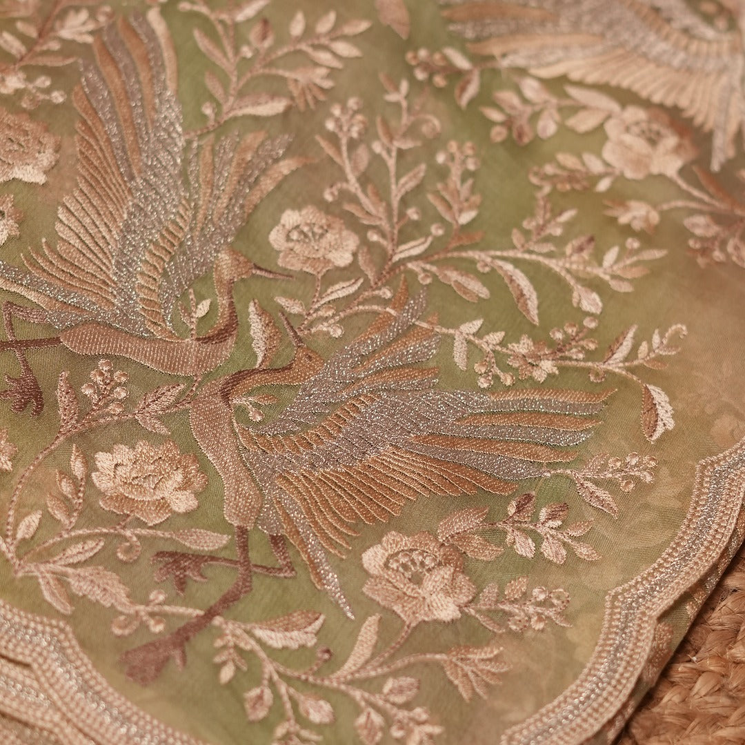 Pure silk Organza Ombre Saree with Embroidery border