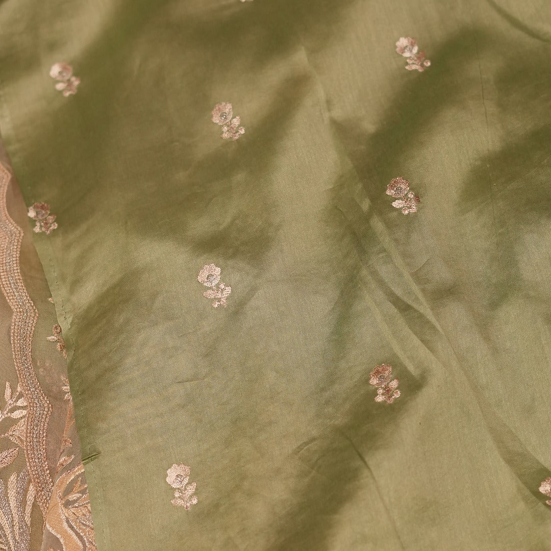 Pure silk Organza Ombre Saree with Embroidery border