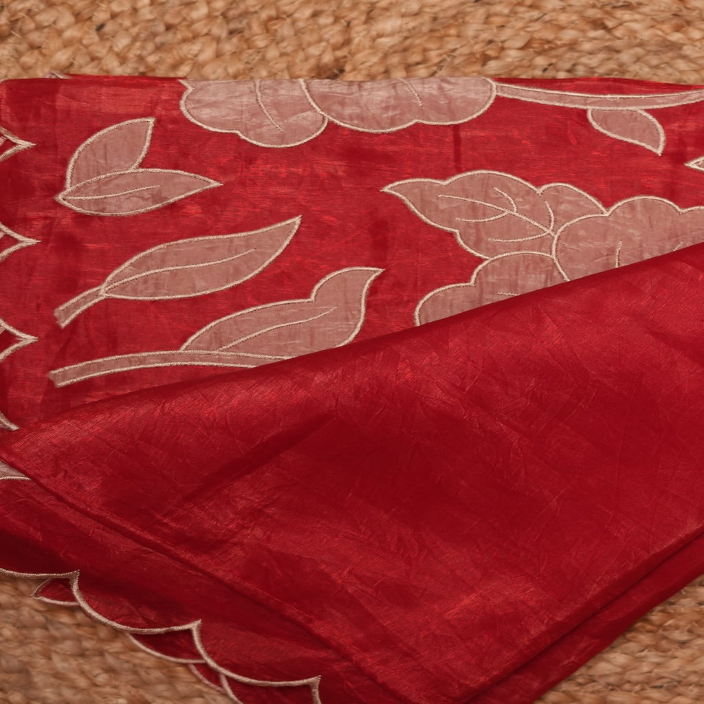 Silky Organza saree with Applique
