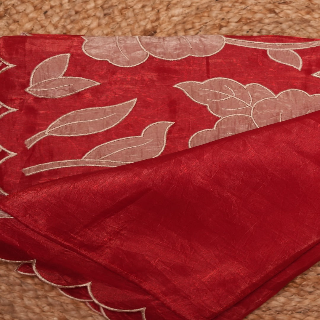 Silky Organza saree with Applique