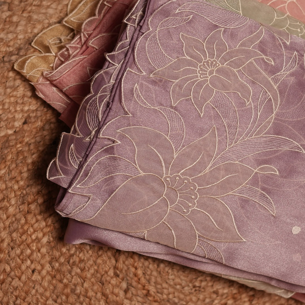 Tissue Zari Silk Saree with full body bhuttas and applique border