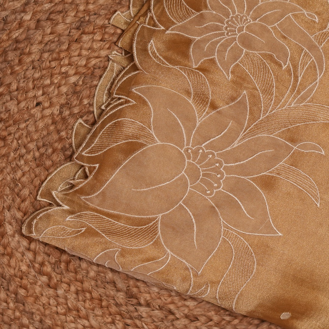 Tissue Zari Silk Saree with full body bhuttas and applique border