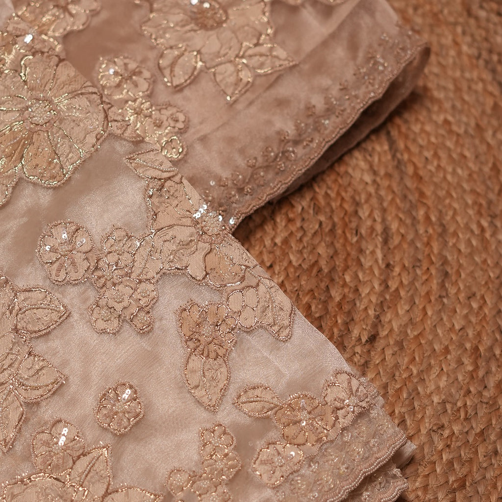 Organza Tissue Silk with Turkish Organza Applique