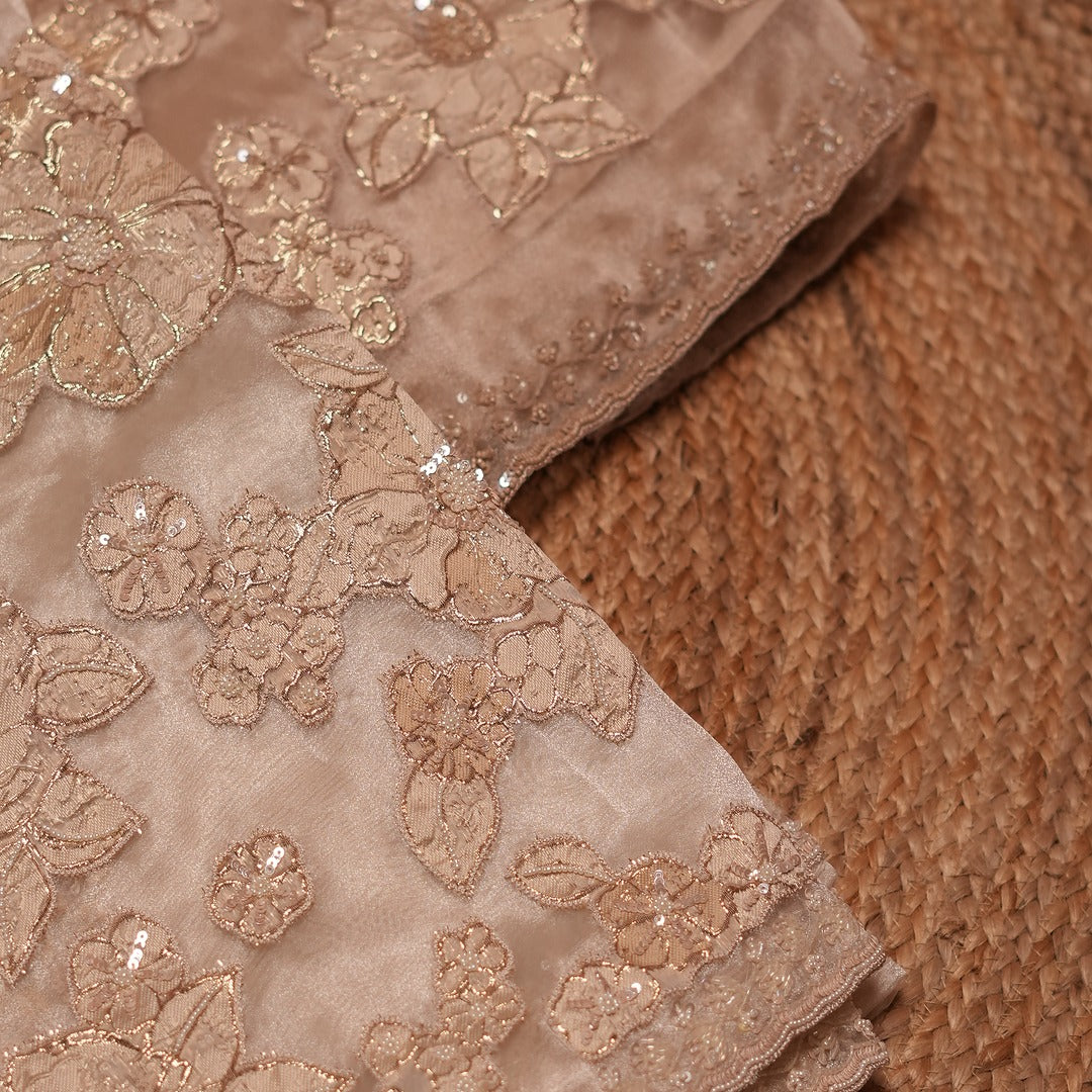 Organza Tissue Silk with Turkish Organza Applique