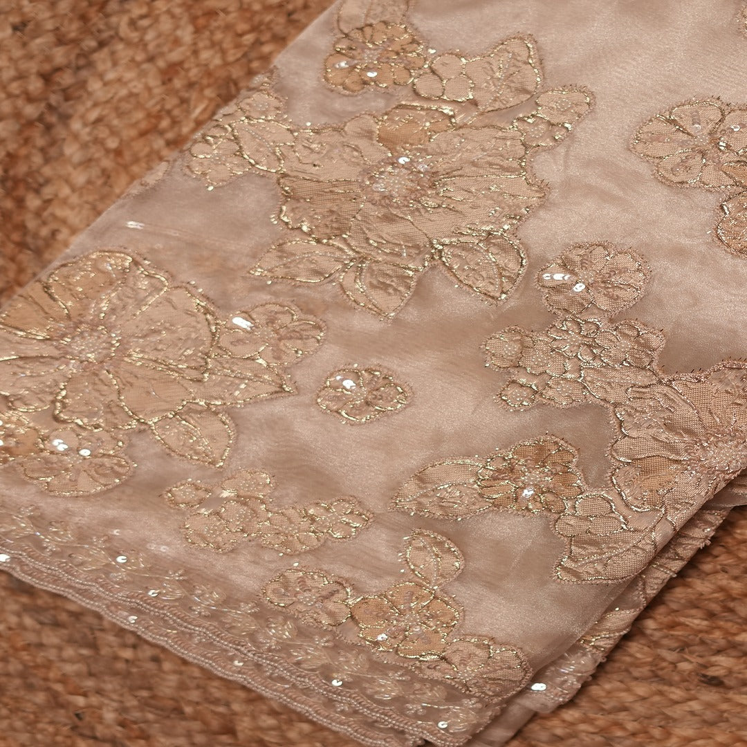 Organza Tissue Silk with Turkish Organza Applique